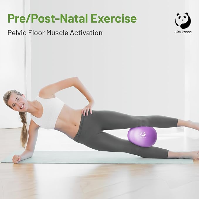 Slim Panda Pilates Ball, 9 Inch Small Exercise Ball, Anti Burst Mini Yoga Ball for Stability, Workout, Barre, Core Strength, Physical Therapy, Balance, Stretching