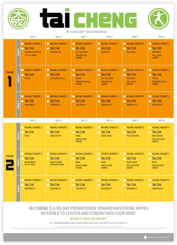 Beachbody Tai Cheng DVD Workout - Base Kit, Tai Chi Exercise Videos, Martial Arts Strength Training Guide, Includes Nutrition Food Plan, Foam Roller, Resistance Band
