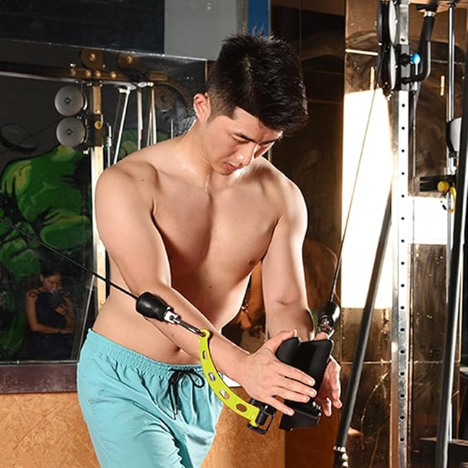 KORIKAHM Adjustable Lat Pull down Bar, Cable Machine Attachments for Gym, Home Gym Fitness T-bar Row Pulldown Attachments, Lat Pull Down Machine Wide Grip Neutral Grip Handle