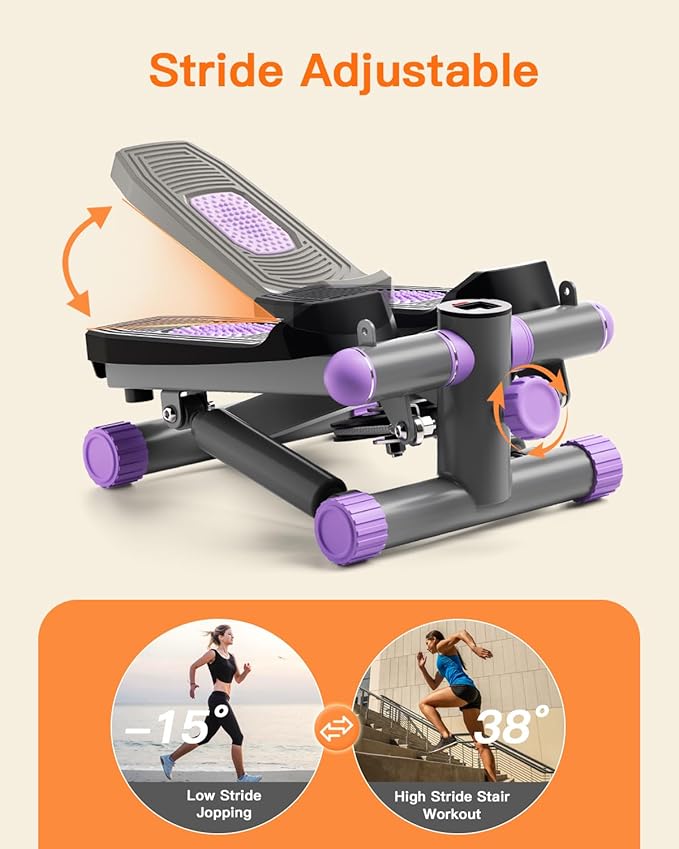 Steppers for Exercise at Home, Mini Stepper with Resistance Bands Portable Stair Stepper for Buttocks Lifting and Body Shaping