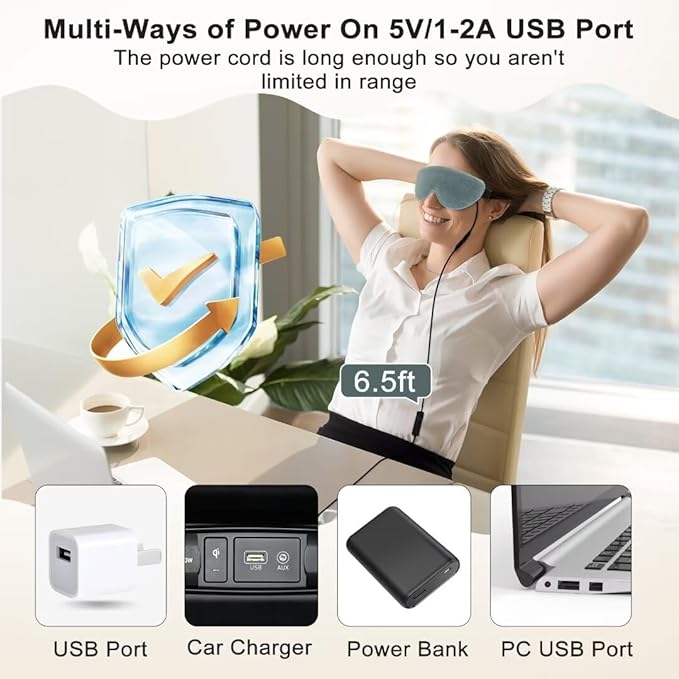 KOVNLO Heated Eye Mask, Washable USB Electric Moist Heat Warm Compress for Eyes, Eye mask with Flaxseed for Dry Eyes, Blepharitis, Chalazion, MGD, Stye Eye Treatment