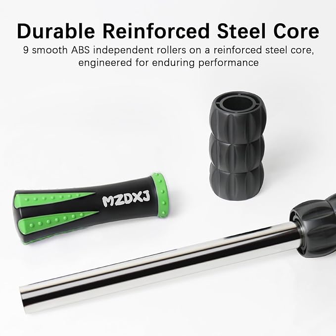 Muscle Roller Stick for Athletes - Deep Tissue Fascia Blaster & Roller Massager for Myofascial Pain Relief - Body-Building Apparatus (Green black-18 inch)