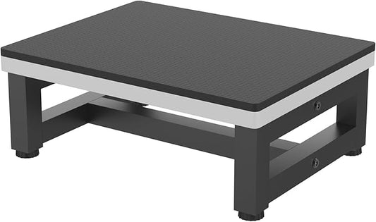Wooden Step Stools for Adults Kids, Heavy Duty Stepping Stools with 1CM-Thick Anti-Slip Cushion for Bedroom Kitchen Bathroom, Bed Steps for High Bed, Easy to Assemble, 500-LBS Capacity, Black&Grey