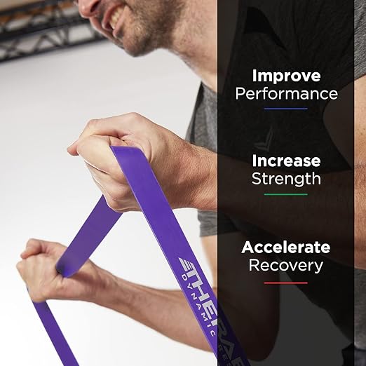 THERABAND High Resistance Band, Elastic Super Bands for Improving Flexibility, Injury Rehab, & Full Body Workouts, Heavy Duty Stretch Bands for Powerlifting, X-Heavy, Purple, 50 lbs. Resistance