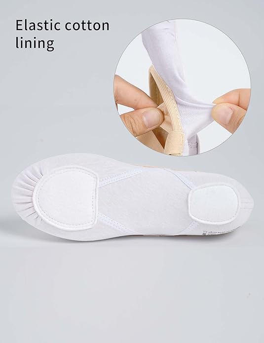 Cloud Soft 4 Way Stretch Canvas Ballet Shoes Split Sole Dance Slippers for Toddler Girls, Little Big Kids Training