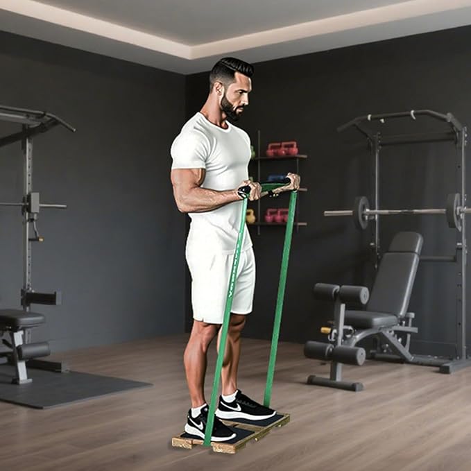 Wood Resistance Band Platform Base, Resistance Band Foot Plate, Fitness Exercise Board Footplate, Step Board for Workout Board for Home Gym