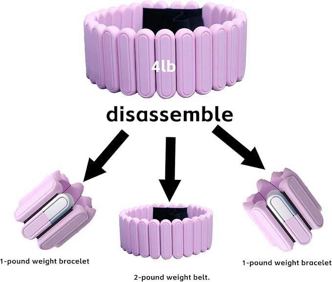 Silicone Adjustable Weighted Belt for Women & Men – DIY Weighted Walking & Exercise Belt with Removable Weights – Gym, Strength Training, Yoga, Hiking – Free Weight Adjustment for Wrist & Ankle