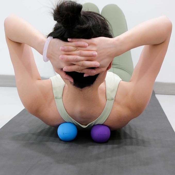 Massage Lacrosse Balls for Myofascial Release, Peanut Massage Ball, Mobility Ball for Physical Therapy - Deep Tissue Massage Tool for Trigger Point Therapy, Muscle Relaxer,Yoga Therapy