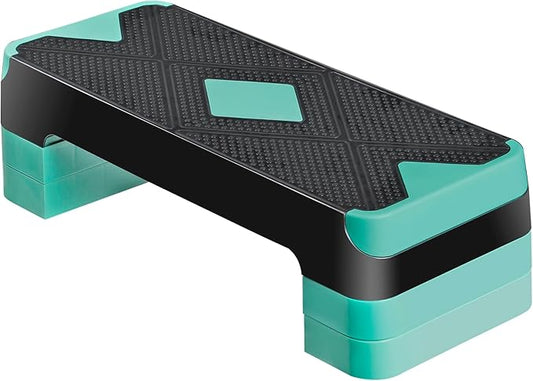 ZENY 26.5" Aerobic Step Platform, Adjustable Exercise Workout Stepper with Stackable Risers, Step Up Steppers for Exercise at Home, Fitness Equipment for Home Gym