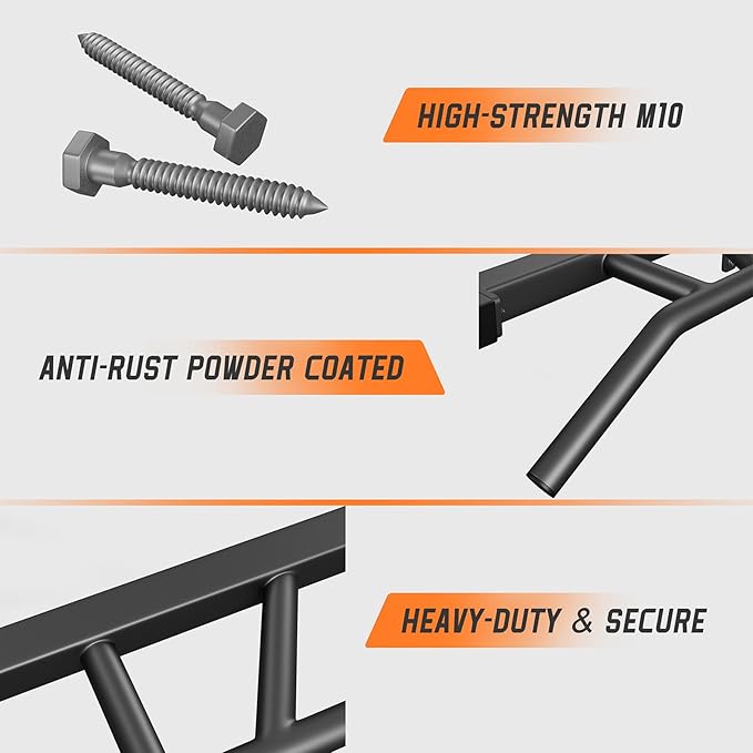 Heavy Duty Pull Up Bar with 14 Grip Positions, Strength Training Pull-Up Bars for Home Gym, Wall Mounted, Joist Mounted Chin Up Bar with Reinforced Thick Metal Construction - Supports 600 lbs for Full-Body Workouts