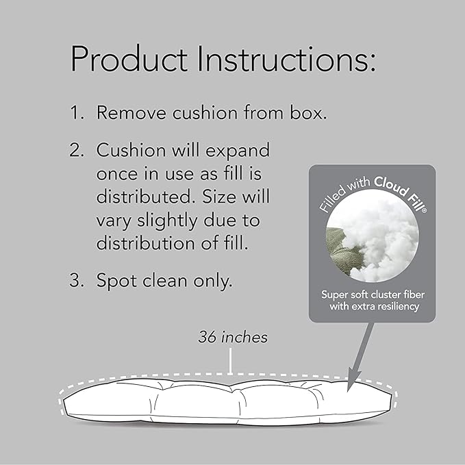 Klear Vu Corner Nook or Piano Seat Omega Non-Slip Tufted Bench Cushion for Indoor Furniture, Assembled in USA, Entryway Storage, Bay Window, 43 Inches, 21 Dark Brown