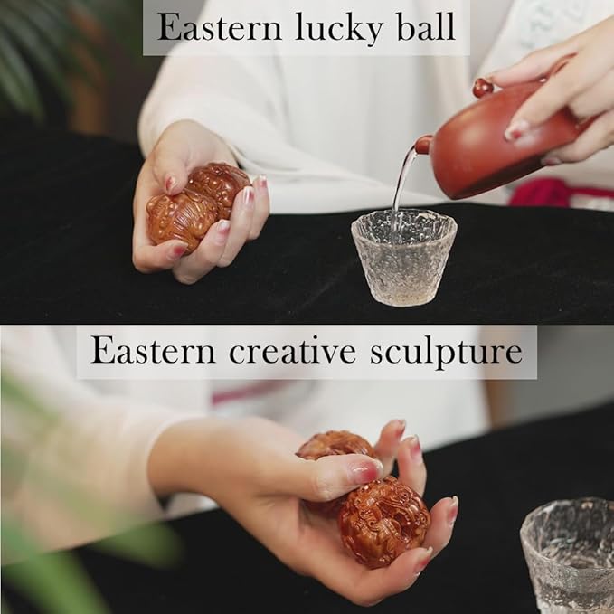 2PCS Lucky Sacred Beast Massage Balls – Attract Wealth & Fortune Blessing, Stress Relief, Hand Therapy & Muscle Relaxation, Finger Exercise & Meditation for Home, Office, School