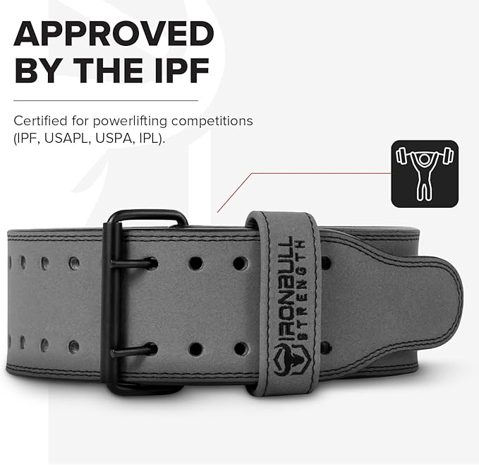 Powerlifting Belt - IPF Approved – Weight Lifting Belt 10mm - Prong Weightlifting Belt for Squats, Deadlift, and Bench Press – Lifting Belt Leather 4in for Men and Women – Back Brace for Gym, Workout, Strength Training, Strongmen & Power Lift