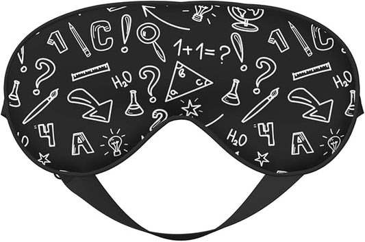 Sleep Eye Mask Mathematics Doodle Sleep Mask for Women Men Comfortable Eye Mask with Adjustable Strap Soft Eye Cover Blindfold for Travel Yoga Nap Shift Work