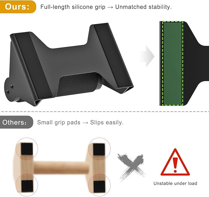 Kipika Push Up Bars, Pushup Stands, Ergonomic Wooden Handles, Anti-slip Rubber Base Pads, Parallettes Bars for Strength Training Equipment & Calisthenics, Perfect for Floor Workout Exercise