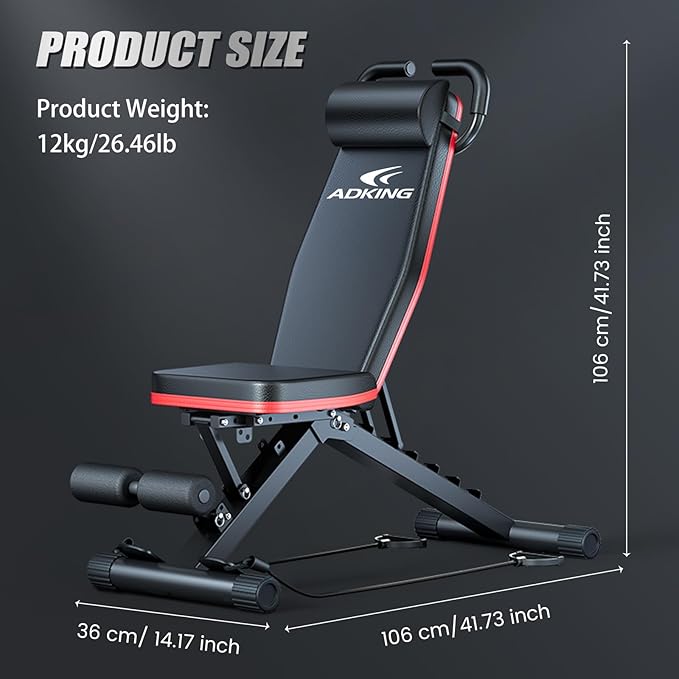 ALSO GO Adjustable Weight Bench 1000LBS, 14-in-1 Muti-Functional Workout Benches, Full Body Bench with Leg Extension & Preacher Curl Pad, Foldable Incline Decline Bench Press for Home Gym