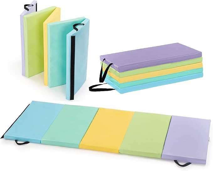 New Bounce Tumbling Mat for Kids - Gymnastics Mat - Folding Exercise Tumble Mat for Home Gyms