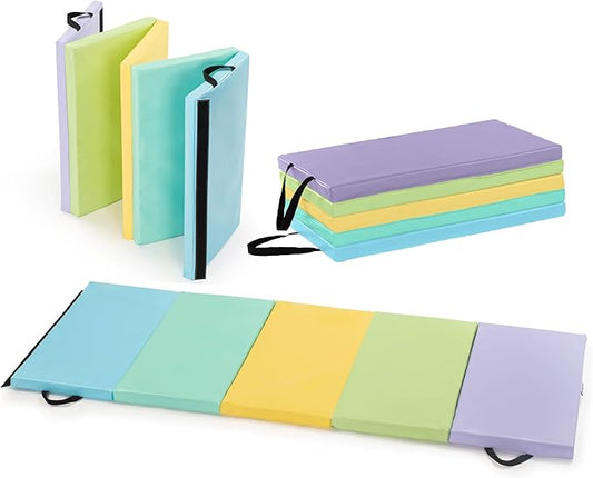 New Bounce Tumbling Mat for Kids - Gymnastics Mat - Folding Exercise Tumble Mat for Home Gyms