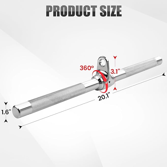 V-Shaped Bar Straight Rotating Bar Curl LAT Pull Down Bar D Handle Double D Row Handle LAT Pulldown Attachments Cable Machine Attachment for Home Gym