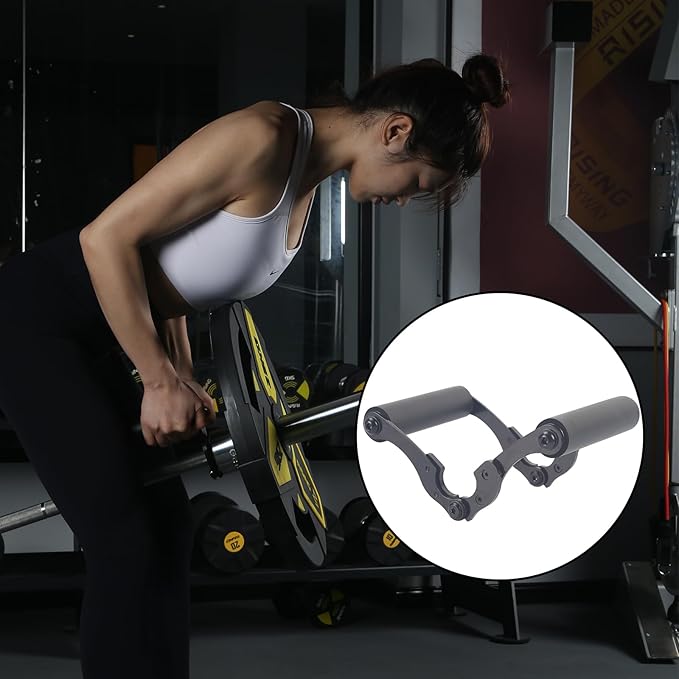 V Bar Row Landmine Handle Attachment for Barbell Bars,Solid Mine Double D Row Handle Grips with Non-Slip Rubber Grips, T-Row Attachment for Olympic Strength Training Bars