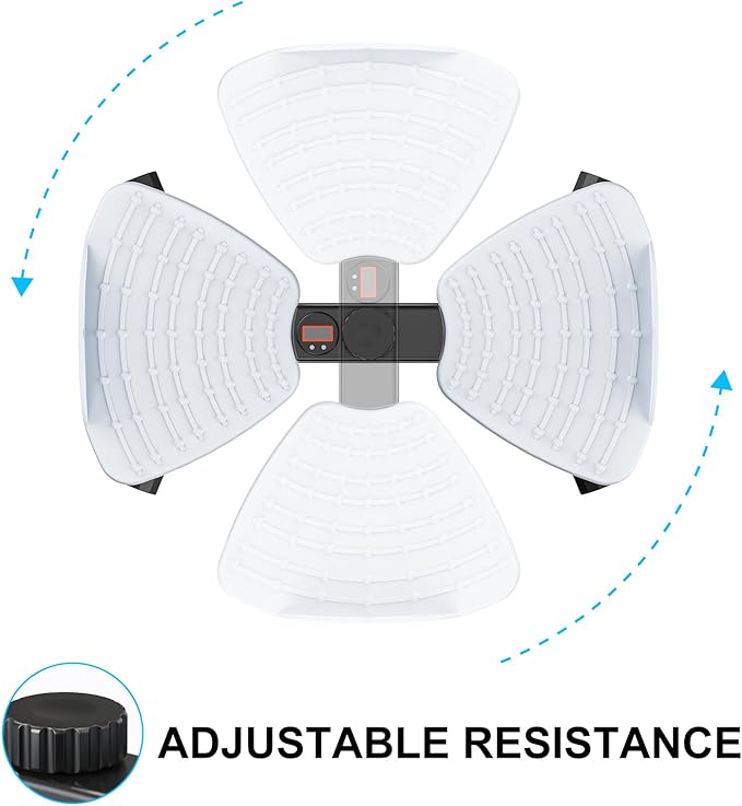 Waist Twister Ab Machine, 300 lbs Capacity Exercise Twist Board with Resistance Bands, Core Trainer Belly Fat Burner, Noiseless Waist Sculptor with Foot Massage