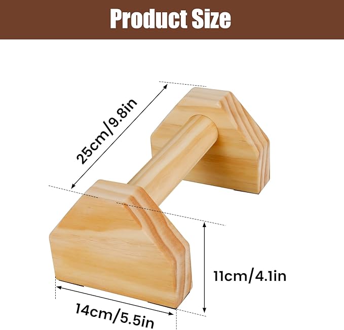 Wooden Push-up Bars, Pushup Stands, Push up Bracket, Push-Up Frame with Ergonomic Handle, Non-slip Base Home Workout Equipment, Push up Bracket Board Parallettes for Indoor Fitness Training