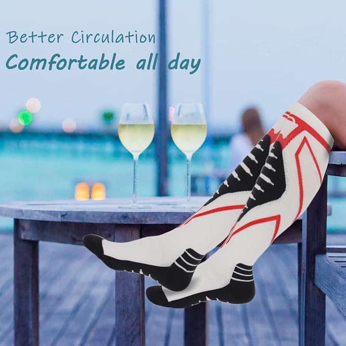 Compression Socks for Men & Women 20-30 mmHg Knee High -Best Support for Medical, Athletic, Sports, Travel (1/2Pairs)