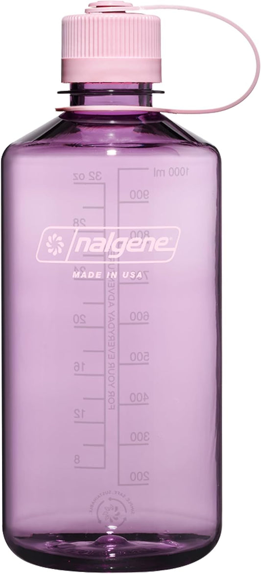 Nalgene Leak Proof Tritan BPA-Free Water Bottle - 32 oz Narrow Mouth - Made in the USA for Outdoor Use & Daily Hydration (Cherry Blossom)