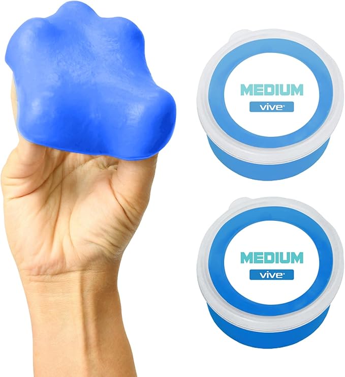 Vive Therapy Putty For Adults, For Hand Therapy (2 Pack) - Occupational Sensory Stress Relief Tools - for Physical Exercise, Finger Pain, Grip Strength, Rehab, Arthritis, Forearms, Fidgeting, Motor Skills