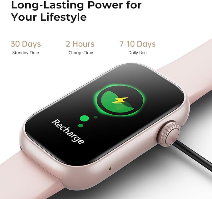 Fitness Tracker for Men Women, 24/7 Heart Rate, SpO2 and Sleep Monitor Health Watch, Calorie Step Counter Fitness Watch IP68 Waterproof Smart Watch for Android and iOS, Blush Pink