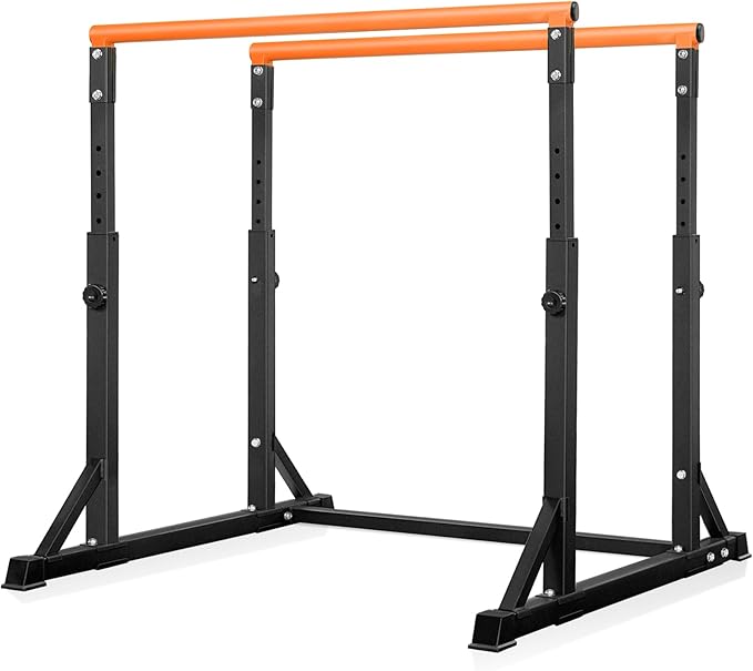 Bongkim Dip Bar, Heavy Duty Dip Station with 7 Height Levels, 800lbs Adjustable Parallel Bars for Tricep Dips Pull-Ups L-Sits Calisthenics Exercises Strength Training for Home Gym Outdoor