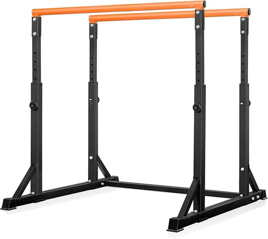 Bongkim Dip Bar, Heavy Duty Dip Station with 7 Height Levels, 800lbs Adjustable Parallel Bars for Tricep Dips Pull-Ups L-Sits Calisthenics Exercises Strength Training for Home Gym Outdoor