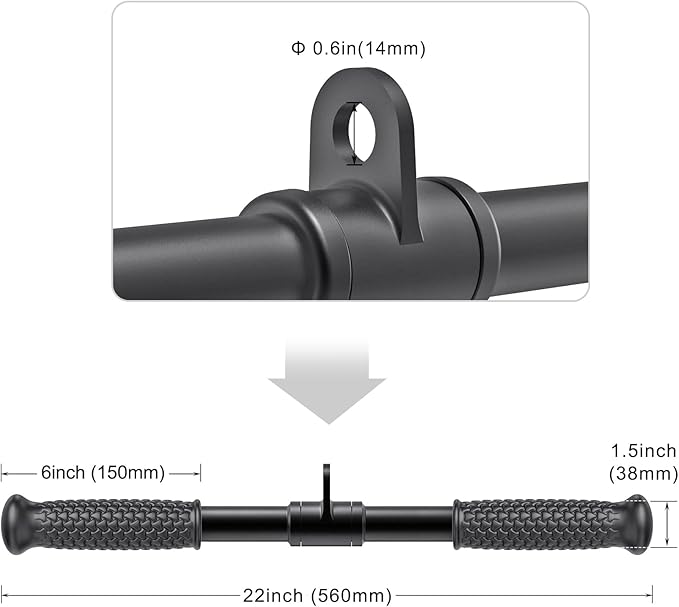 SELEWARE Triceps LAT Pulldown Attachments Home Gym Workout Accessories with Non-Slip Soft Rubber Grip Cable Machine Attachments Triceps Rope Double D Row Handle Pull Down Bar Straight Bar Exercise