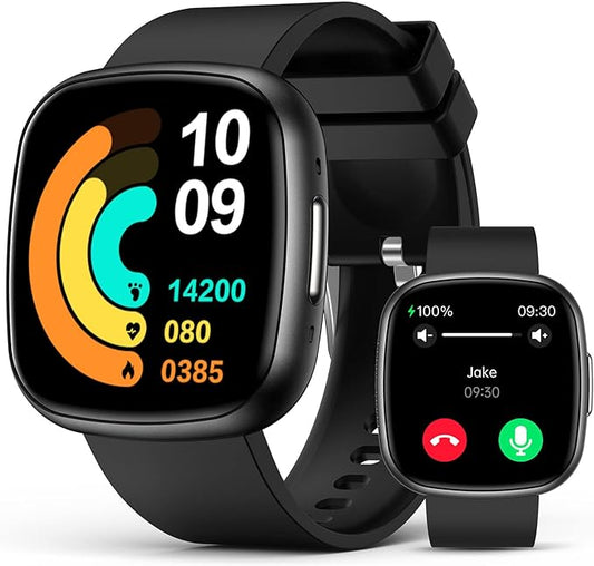 Smart Watches, 1.72" Smartwatch for Men Women (Answer/Make Call), Fitness Tracker with 100+ Sport Modes, IP68 Waterproof, Heart Rate/Sleep/Spo2 Monitor, Activity Tracker for Android iOS