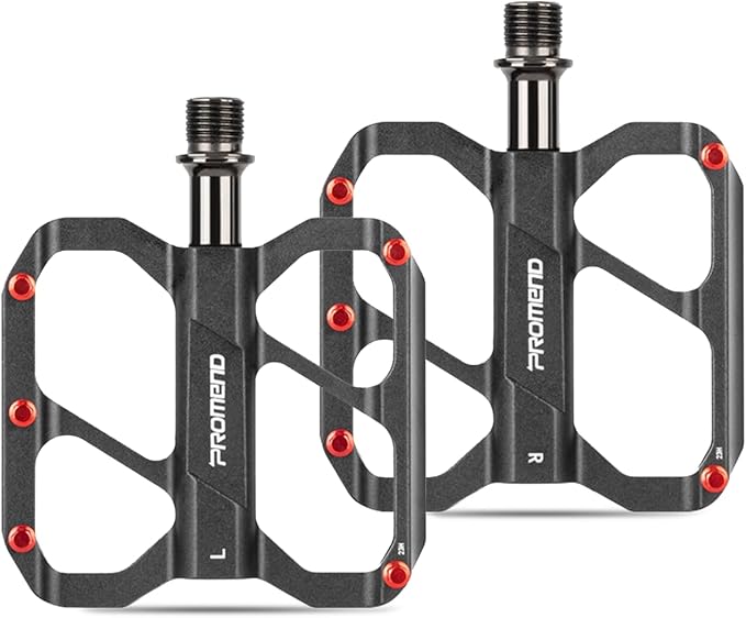 Road Bikes Pedal, CNC Machined Aluminum Alloy Body Bicycle Pedals Non-Slip Ultralight 9/16 inch 3 Bearings Design for Mountain BMX MTB Bike Cycling Road Bike Pedals