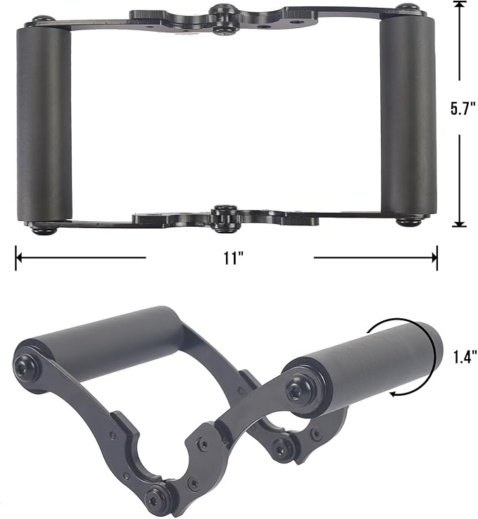 V Bar Row Landmine Handle Attachment for Barbell Bars,Solid Mine Double D Row Handle Grips with Non-Slip Rubber Grips, T-Row Attachment for Olympic Strength Training Bars