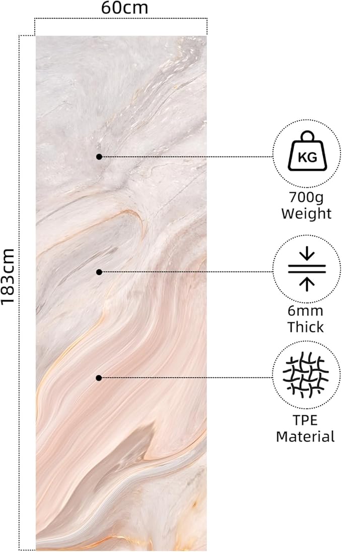 FOLAI Extra Thick Yoga Mat 6mm - Non-Slip Exercise Mat for HIIT, Pilates & Home Workouts & Workout with Free Carry Strap