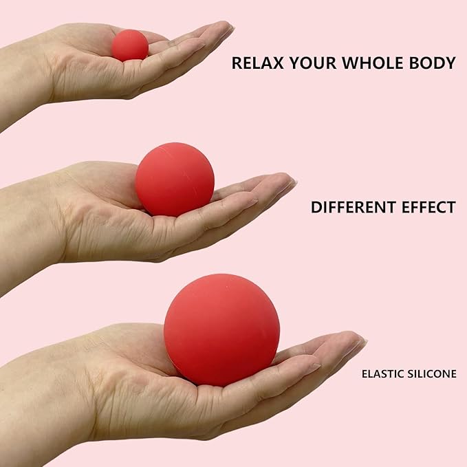 Fascia Massage Ball Set (2.48" + 1.97" + 1.18") for Muscle Relief,Yoga Deep Relaxation,Trigger Point & Active Therapy,Targeted Therapy for Full Body(3 Pieces)