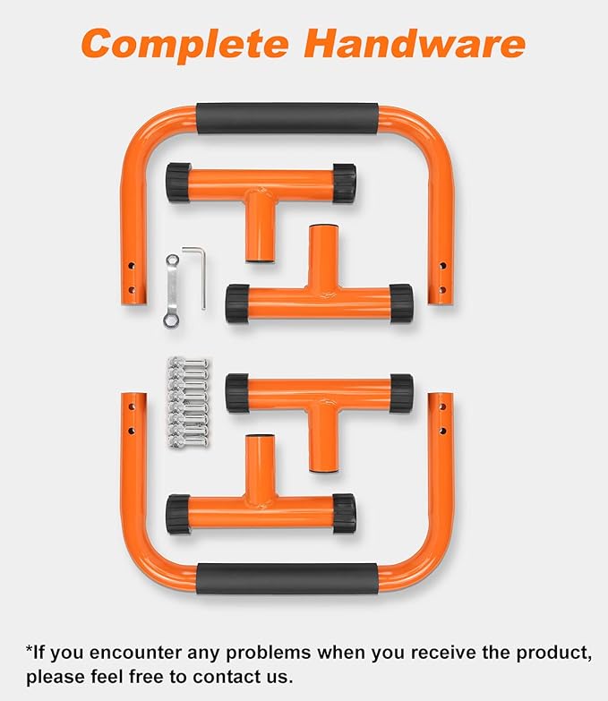 TABEKE Push Up Bar, 12" High Parallettes Bars & Dip Bar With Full-Cover Foam Handles, No Wobbling Calisthenics Equipment For Handstand, L-Sit, Gymnastics, Strength Training Home Gym