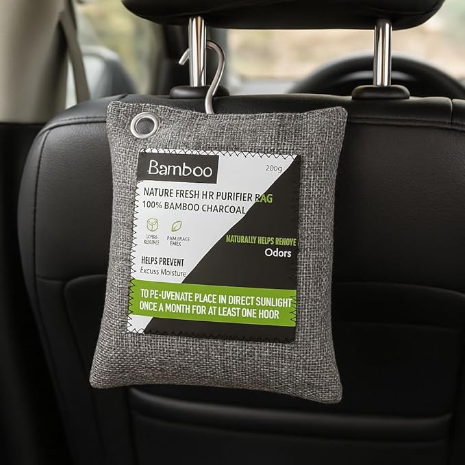 3 PCS Air Purifier Bags, Activated Charcoal Air Purifying Deodorizer Bag, Wardrobe, Air Freshner, Odor Eliminators for Home, Cars, Closets, Bathrooms