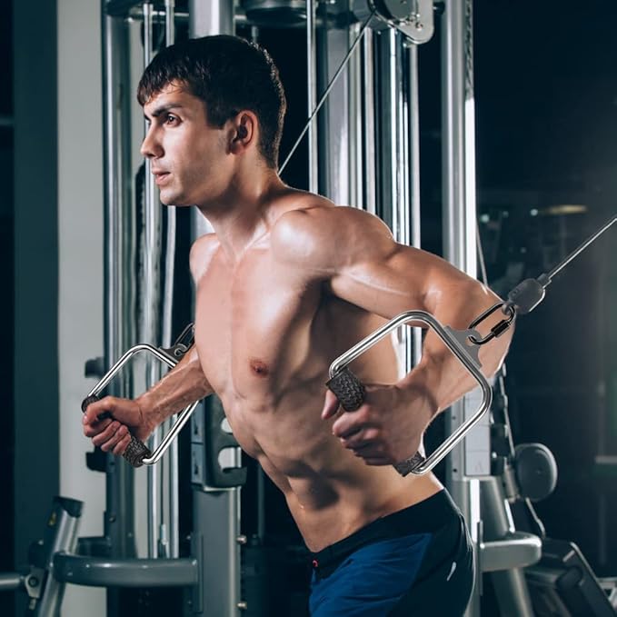 Kipika Heavy Duty Double D Handle, V Bar Cable Attachment, Row Attachment for Cable Machine, Non-Slip and Comfortable, Solid Aluminum Alloy Grip, Cable Machine Accessories for Home Gym…