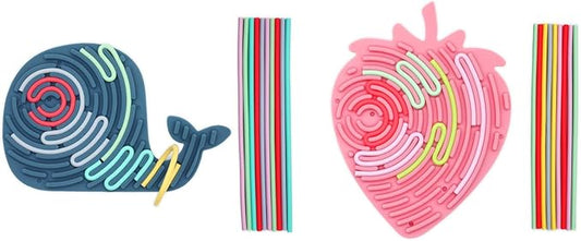 Silicone Sensory Activity Board,Fidget Toy for Calming, Stress, Anxiety, ADHD , Autism , Silent, No Mess , Kids 3+ & Adults ,Autism Toys,pushpeel Sensory Activity Board(Whale and Strawberry)