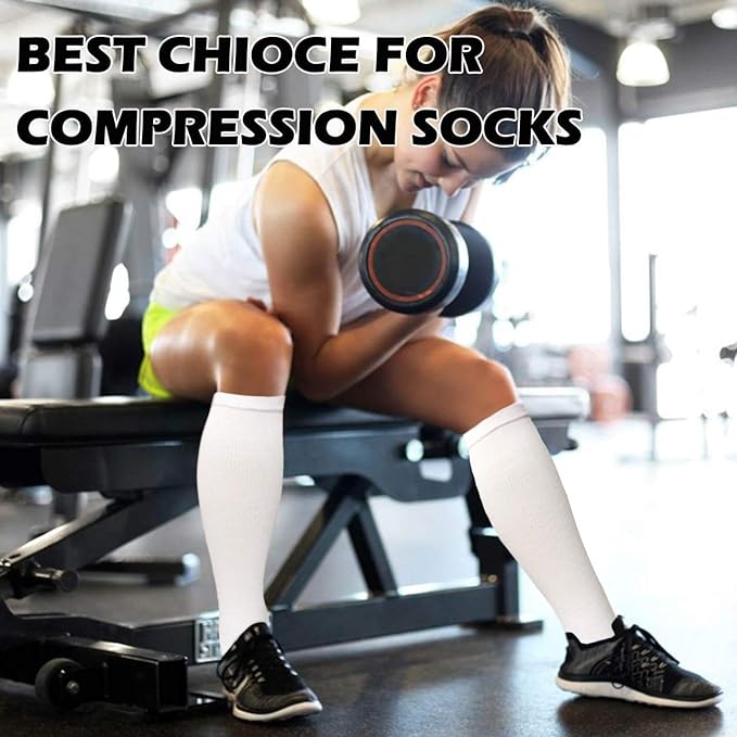 Graduated Copper Compression Socks for Men & Women Circulation 8 Pairs 15-20mmHg - Best for Running Athletic Cycling