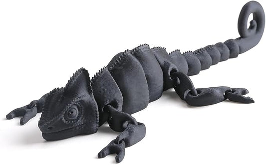 3D Printed Chameleon Articulated Fidget Toy - 12Inch PLA Flexible 3D Lizard Toy with Movable Joints, Stress Relief Desk Decor & Unique Gift for Reptile Lovers, Kids & Adults