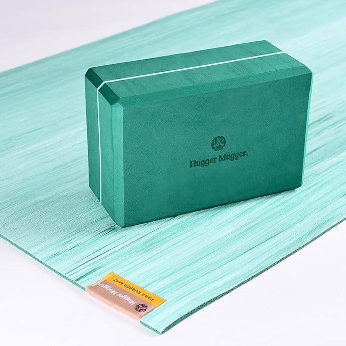Hugger Mugger 4 in. Foam Yoga Block - Strong and Stable, Beveled Edges for Comfort, Most Favored Block Size, Helps with Alignment and Support in Many Poses