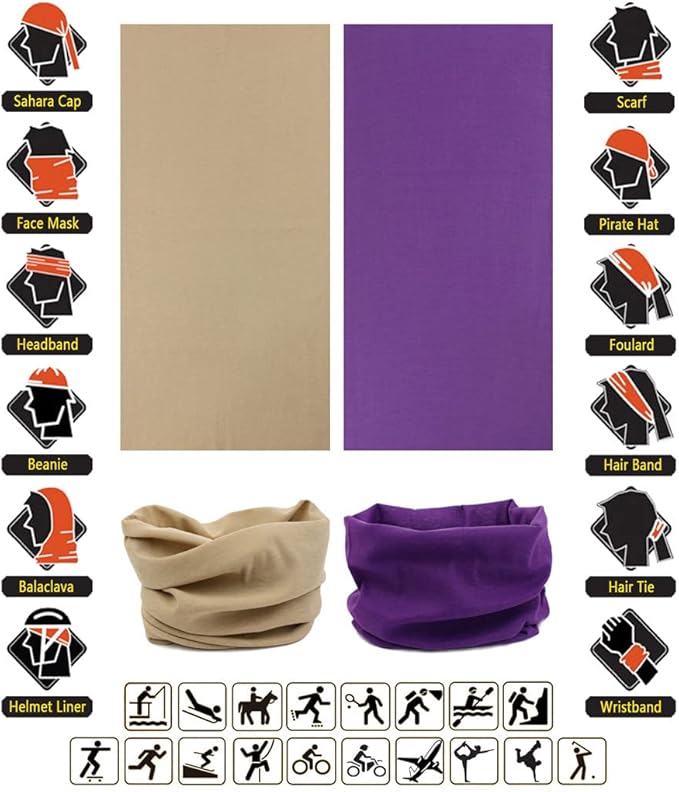 Neck Gaiter Headband Headwear Head Wrap Face Mask Magic Scarf Bandana for Men and Women