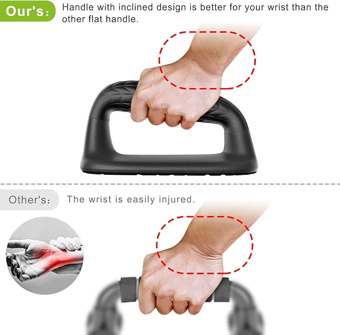 SELEWARE Push Up Bars Pushup Stands Handstand Bars, Soft Rubber Handle Provide Comfy Grip, Fit for Calisthenics, Fitness, Floor strength training, Stable and Sturdy Construction Support 500 lbs