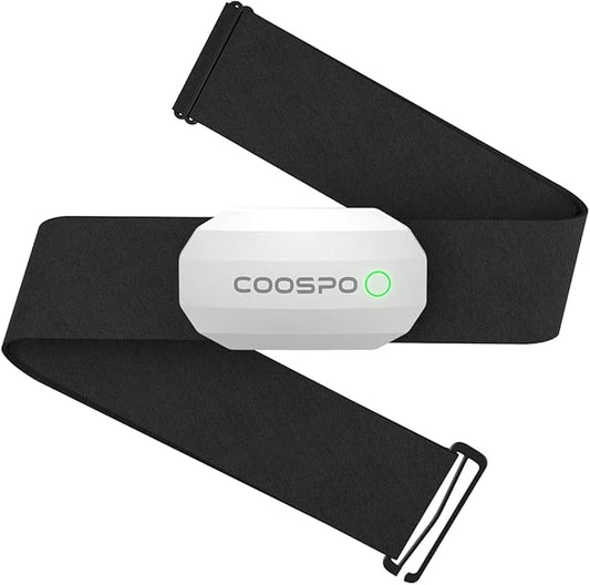 COOSPO Bluetooth Heart Rate Monitor Chest Strap H808S, ANT+ BLE HR Monitor Chest, HRM IP67 Waterproof, 300H Battery Life