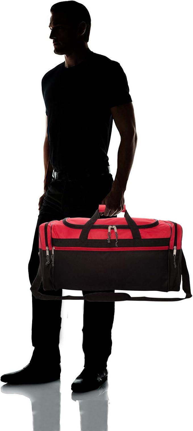 DALIX 25" Extra Large Vacation Travel Duffle Bag (Black, Grey, Navy Blue, Red, Camo)