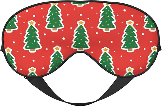 Sleep Eye Mask Christmas Tree Sleep Mask for Women Men Comfortable Eye Mask with Adjustable Strap Soft Eye Cover Blindfold for Travel Yoga Nap Shift Work